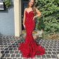 Long Red Prom Dresses Glitter Sequin Mermaid Evening Dress      fg4771